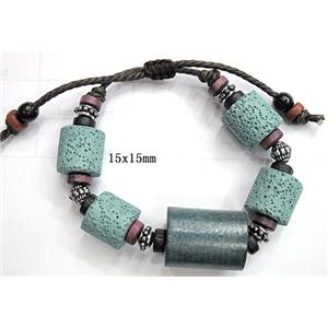 Handmade Lave Bracelet, 15x15mm, approx 8 inch length