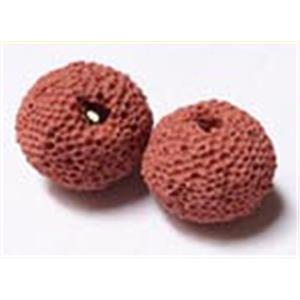 Lava bead, round, 11x10mm, 36pcs per st