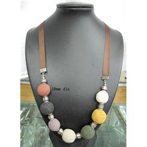 Handmade Lave Necklace, 18mm dia, approx 16 inch length