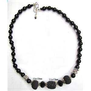 Handmade Lave Necklace, 15x10mm, 11x13mm,approx 16 inch length