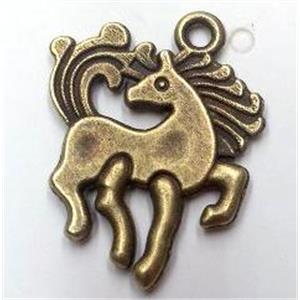 Tibetan silver horse pendant, non-nickel, bronze, approx 18x24mm
