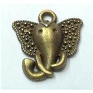 tibetan silver elephant pendants non-nickel, bronze, approx 14.5x16mm