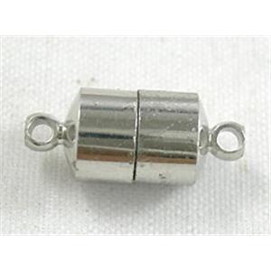 Necklace Connector, Magnetic Clasps, Nickel Color, 7x16mm