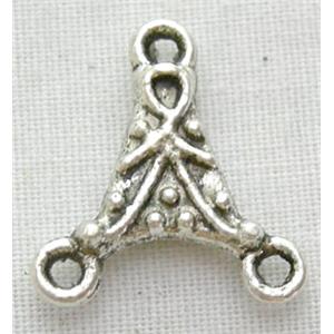 Tibetan Silver Triangle Charms Non-Nickel, 14mm wide