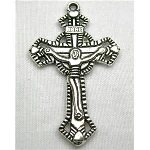 Tibetan Silver Latin Cross non-nickel, 22x34mm