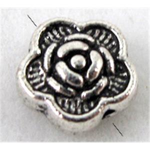 Tibetan Silver flower spacer beads Non-Nickel, 7mm dia