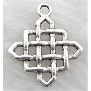 Chinese Knotting Pendant, Tibetan Silver non-nickel, 22x22mm
