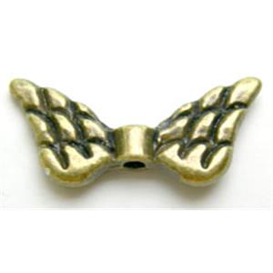 Anquite Bronze Tibetan Silver Angel wing beads Non-Nickel, 14.5mm wide