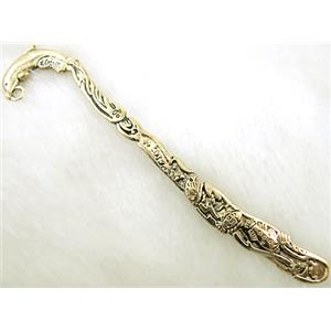 Antique Gold Bookmark, Tibetan Silver Non-Nickel, 12cm(4.7 inch) length