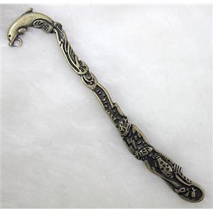 Bronze Bookmark, Tibetan Silver Non-Nickel, 12cm(4.7 inch) length