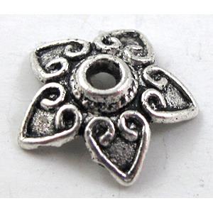 Bead-cap, Tibetan Silver Non-Nickel, 13mm dia