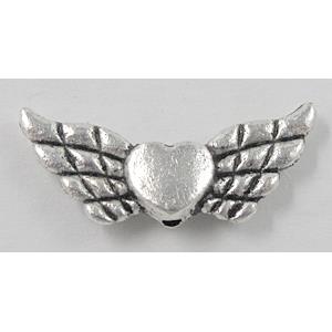 Tibetan Silver Angel wing beads Non-Nickel, 22mm wide
