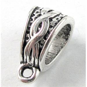 Tibetan Silver Hanger Non-Nickel, 9x8mm, 6x8mm