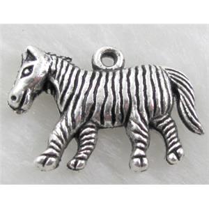 Zebra, Tibetan Silver animal pendant Non-Nickel, 25x17mm