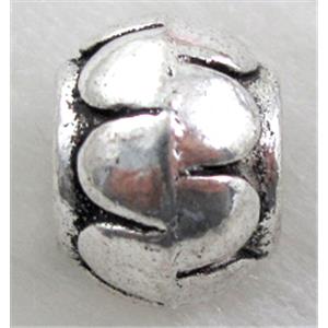 bead, Tibetan Silver Spacer Non-Nickel, 11.5mm dia, 8.5mm thin, hole:5mm