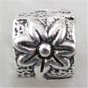 bead, Tibetan Silver Spacer Non-Nickel, 10mm dia, 8mm thin, hole:5mm