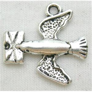 Tibetan Silver homing pigeon Non-Nickel, 18.5x18.5mm