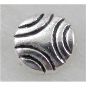 Tibetan Silver Spacers Non-Nickel, 6.5mm dia, 3.2mm thin