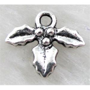 leaf clover, Tibetan Silver pendant non-nickel, 15x13mm