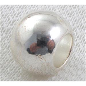 Tibetan Silver round beads, silver plated, 16mm dia, 8.5mm hole