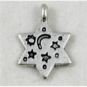 Tibetan Silver Charms pendants, Non-Nickel, 16mm dia