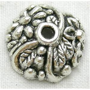Tibetan Silver Caps Non-Nickel, 14mm diameter