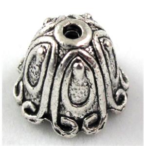 Tibetan Silver BeadCaps Non-Nickel, 14mm dia, 11mm high