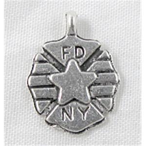 Tibetan Silver Charm Non-Nickel, 12x16mm