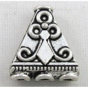 tibetan silver spacer bead, non-nickel, approx 14x15mm