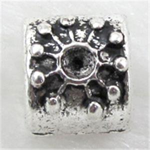bead, Tibetan Silver Spacer Non-Nickel, 10mm dia, 8mm thin, hole:5mm