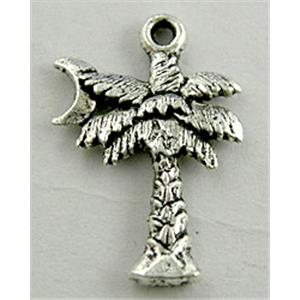 Coconut tree pendants, Tibetan Silver Non-Nickel, 15x20mm