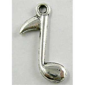 Tibetan Silver Music Notes Charm Non-Nickel, 15x23mm