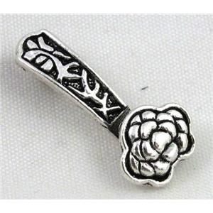 tibetan silver pendant bead, non-nickel, approx 11.5x27mm