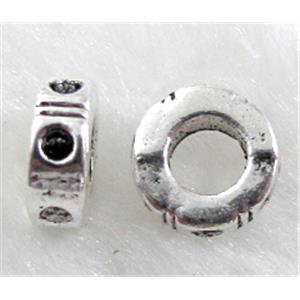 Tibetan Silver Spacer Non-Nickel, 9mm dia, hole:4.5mm