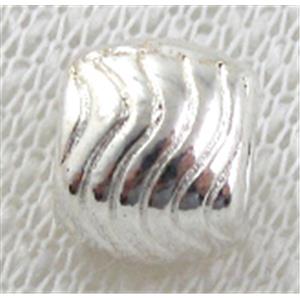 Silver plated bead, Tibetan Silver Spacer Non-Nickel, 10x10mm,hole:4.5mm