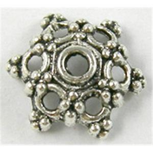 Tibetan Silver Caps Non-Nickel, 14.5mm dia, 5mm high