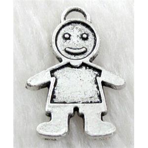 Tibetan Silver Boy pendant Non-Nickel, 18x26mm