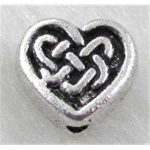 Tibetan Silver Heart Spacer Non-Nickel, 9.5mm dia, 4.5mm thin