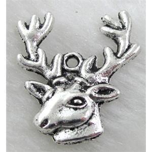 Tibetan Silver wapiti pendant Non-Nickel, 22x25mm