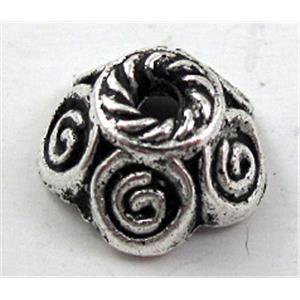 Tibetan Silver Bead Caps Non-Nickel, 11mm dia, high:5mm