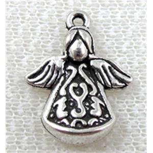Tibetan Silver praying angel Non-Nickel, 16.5x20mm