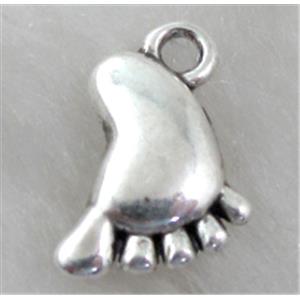 Tibetan Silver footprint pendants, Non-Nickel, 10x12mm