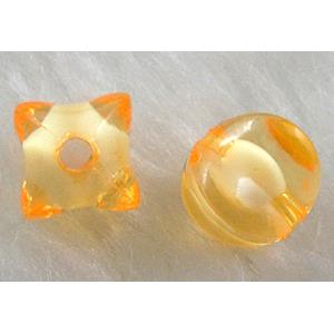Acrylic Bead,Transparent, gold champagne, 9x9mm, approx 2000pcs