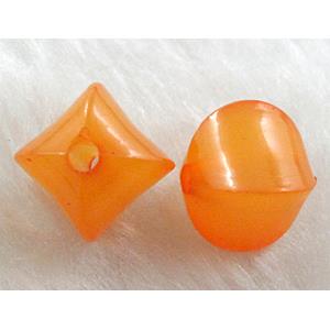 Acrylic Bead, Orange, 10x10mm, approx 1800pcs