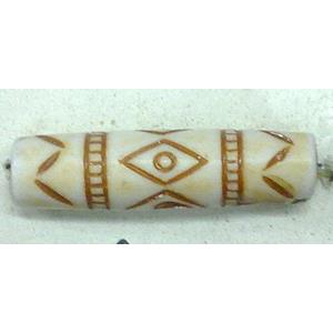 Antique Style plastic bead, tube, 6x25mm, hole:4mm, approx 600pcs