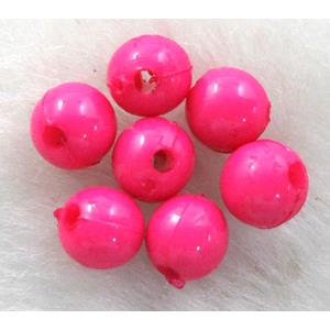 Plastic round Beads, Hot pink, 6mm dia, approx 9000pcs