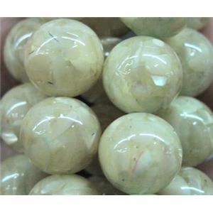 mother of pearl bead, round, 10mm dia