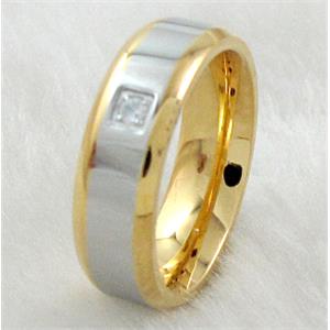 Stainless steel Ring, gold plated, inside: 19mm dia