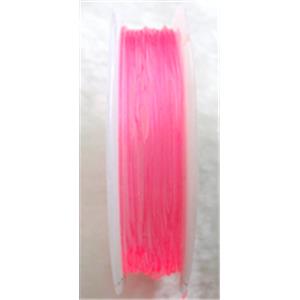 Crystal Wire, stretchy, round, pink, 1.0mm dia, 5meters per roll