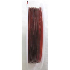 Crystal Wire, stretchy, round, coffee, 1.0mm dia, 5meters per roll